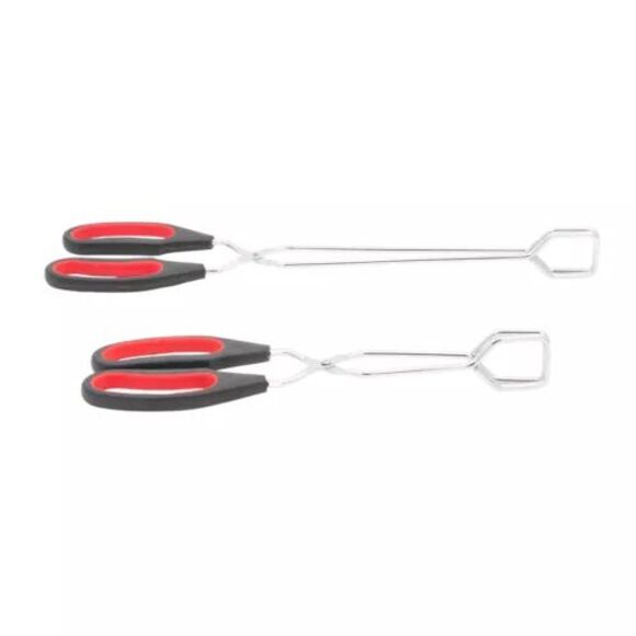 Smart Home Stainless Steel 13" Scissor Tongs with Comfort-Grip Handle, Set of 2 - Picture 5 of 5